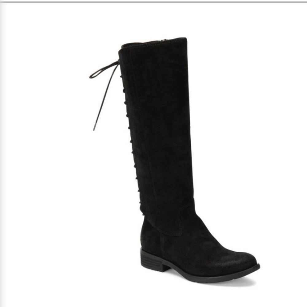 Sofft Sharnell II Black Suede Waterproof Rear Lace Up Boots Size 9.5